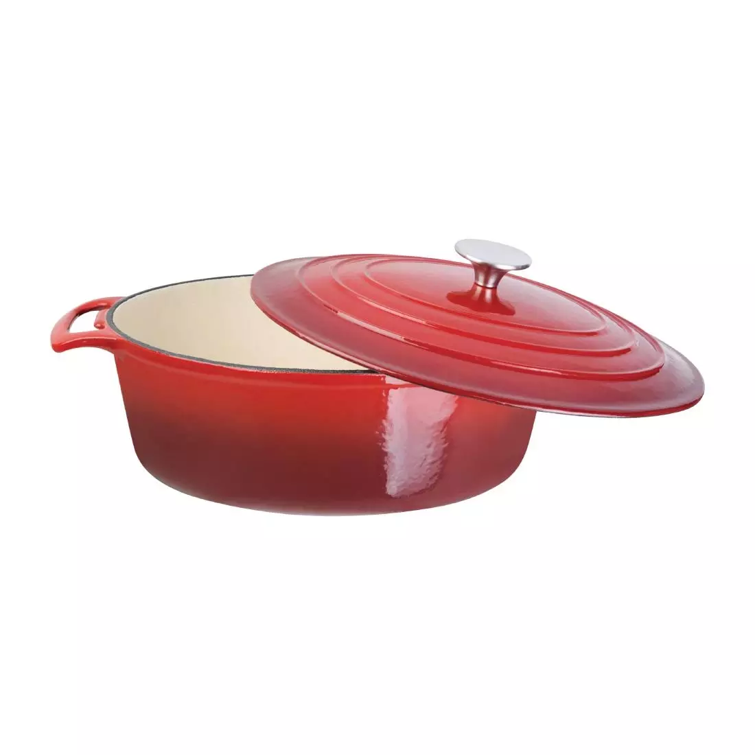 Een Vogue ovale inductie braadpan rood 6L koop je bij ShopXPress