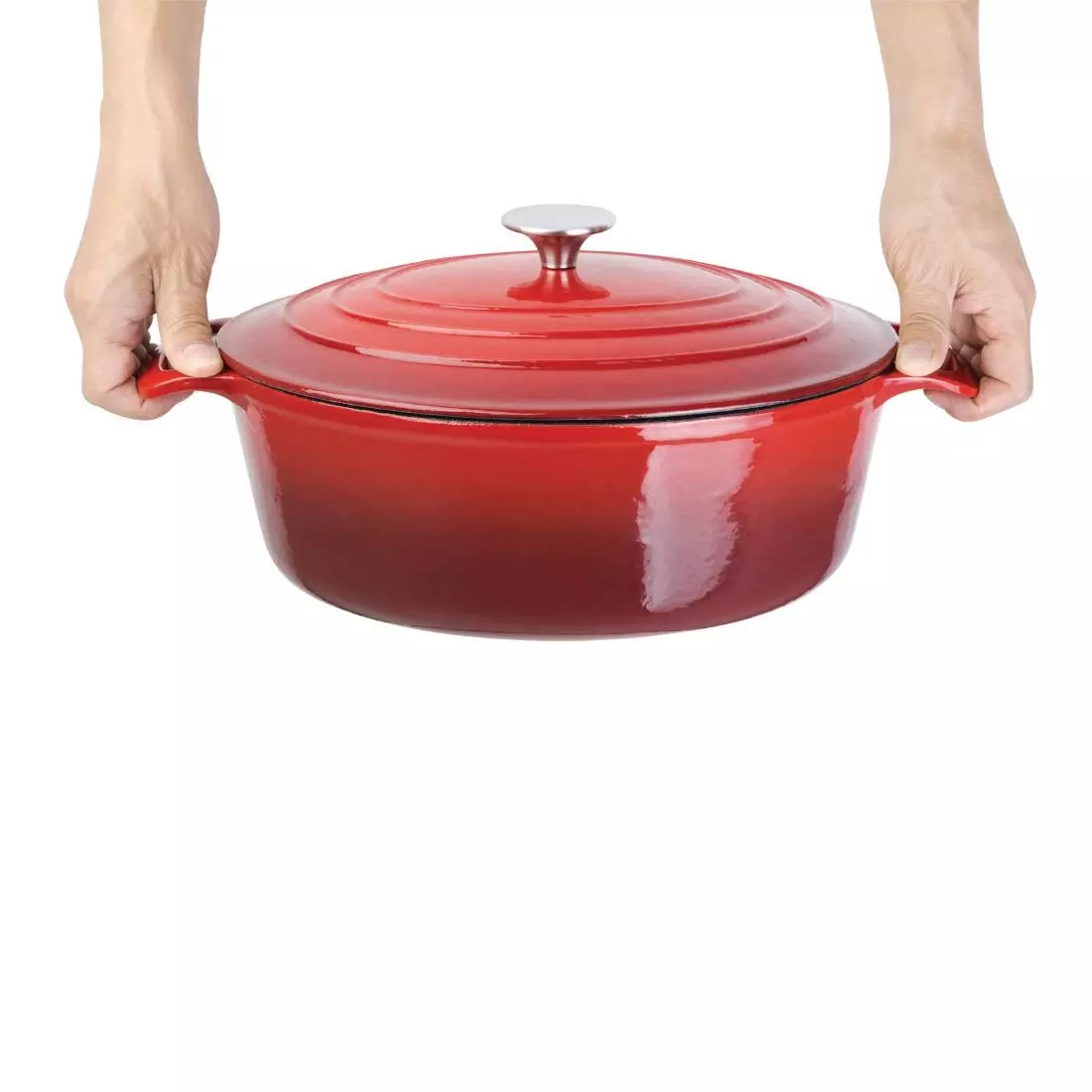 Een Vogue ovale inductie braadpan rood 6L koop je bij ShopXPress