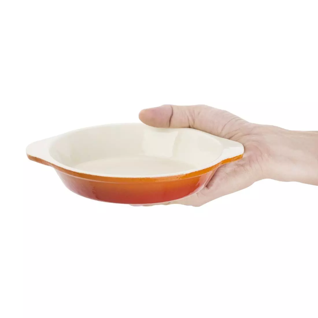 Een Vogue ronde gietijzeren gratineerschaal oranje 0,4L koop je bij ShopXPress