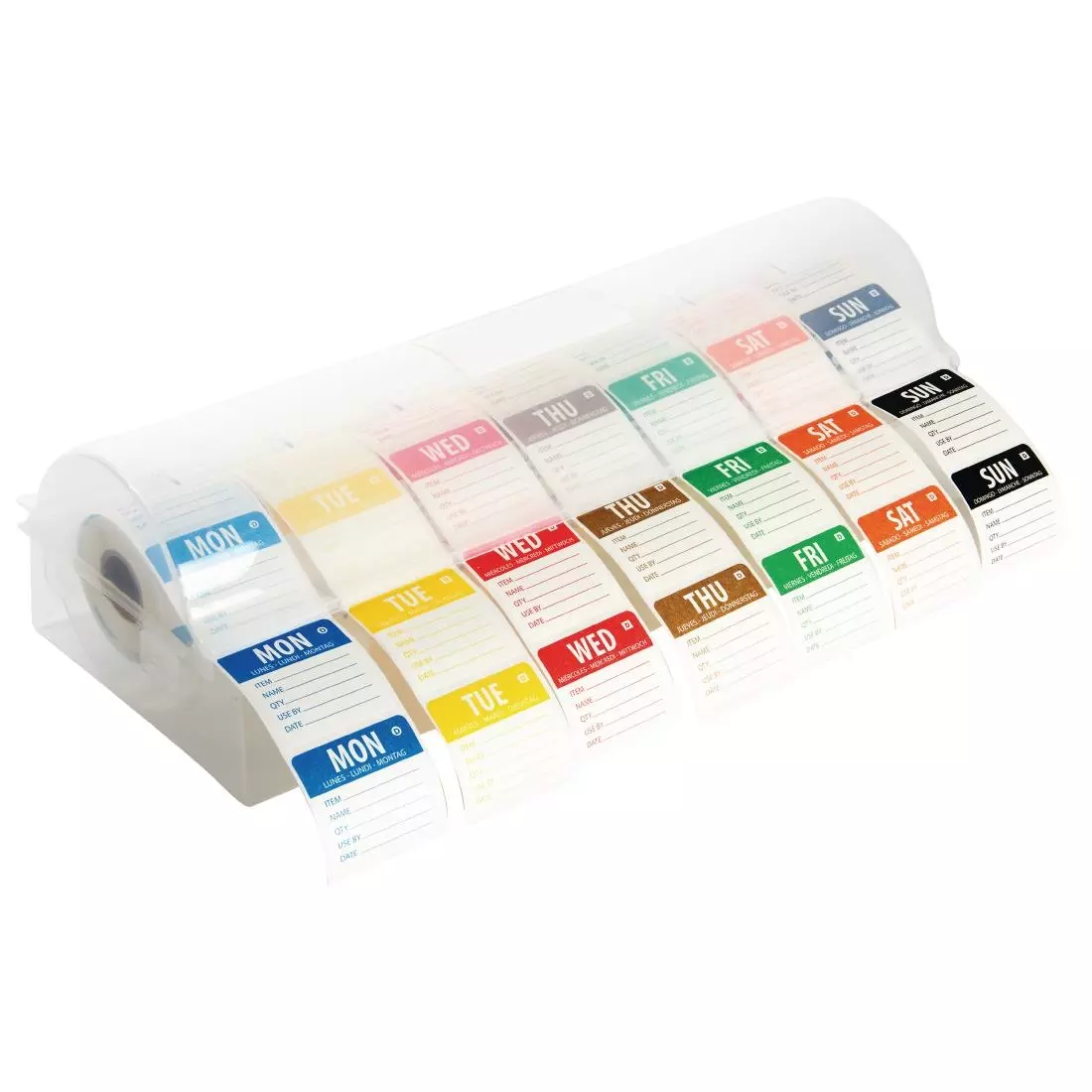 Een Hygiplas oplosbare kleurcode dagstickers met stickerdispenser koop je bij ShopXPress