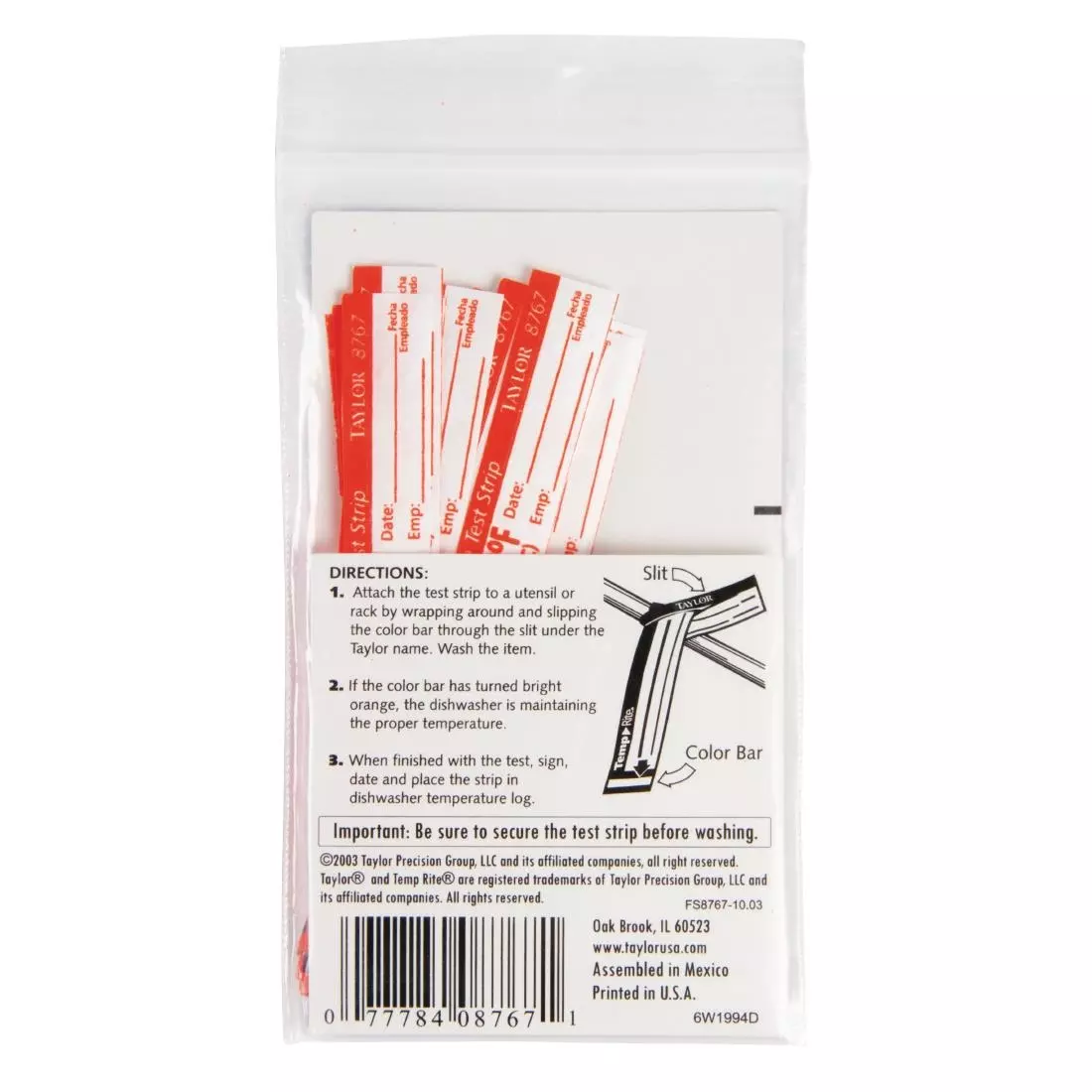 Een Vaatwasser temperatuur teststrip (25 stuks)) koop je bij ShopXPress