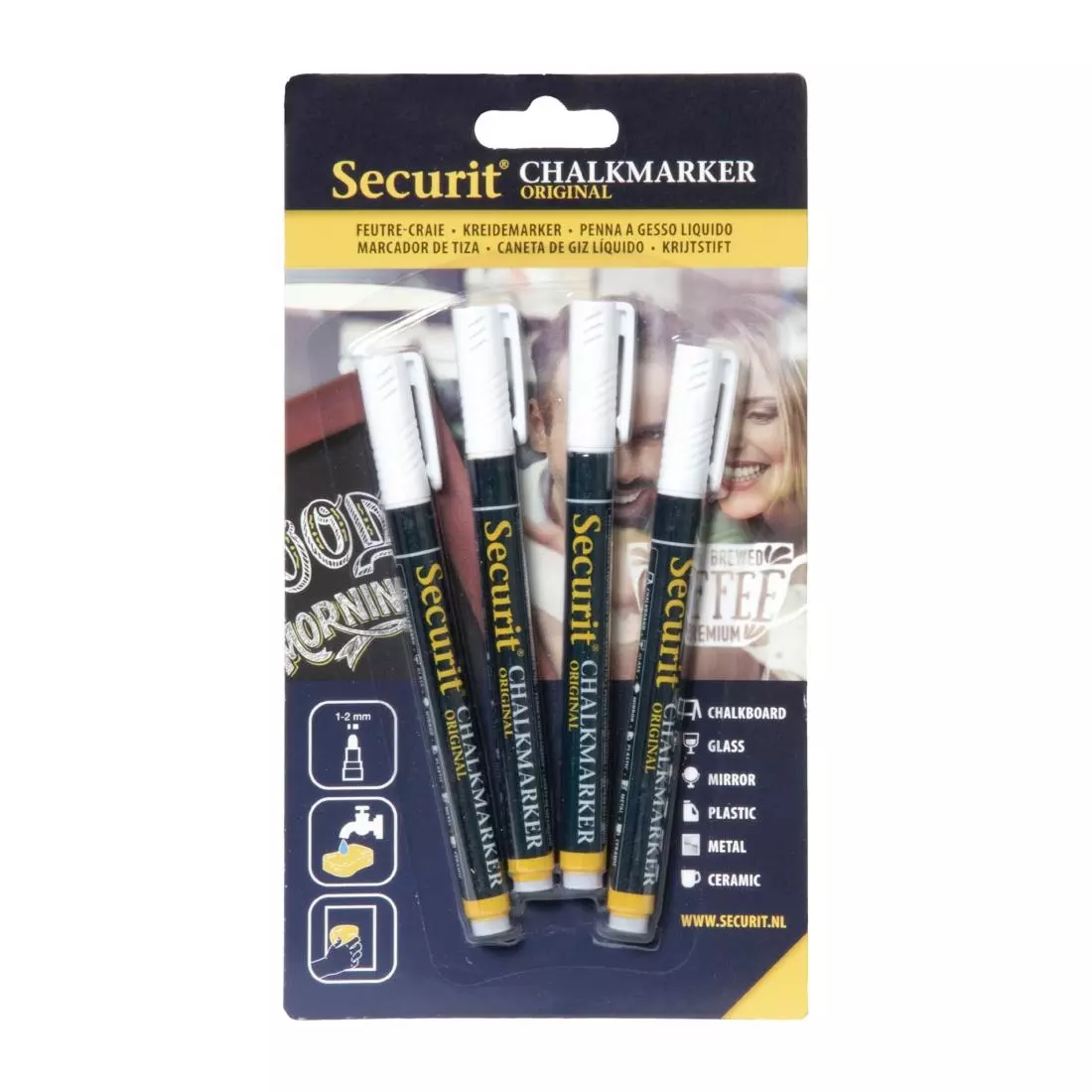 Een Securit wisbare krijtstiften 2mm wit (4 stuks) koop je bij ShopXPress