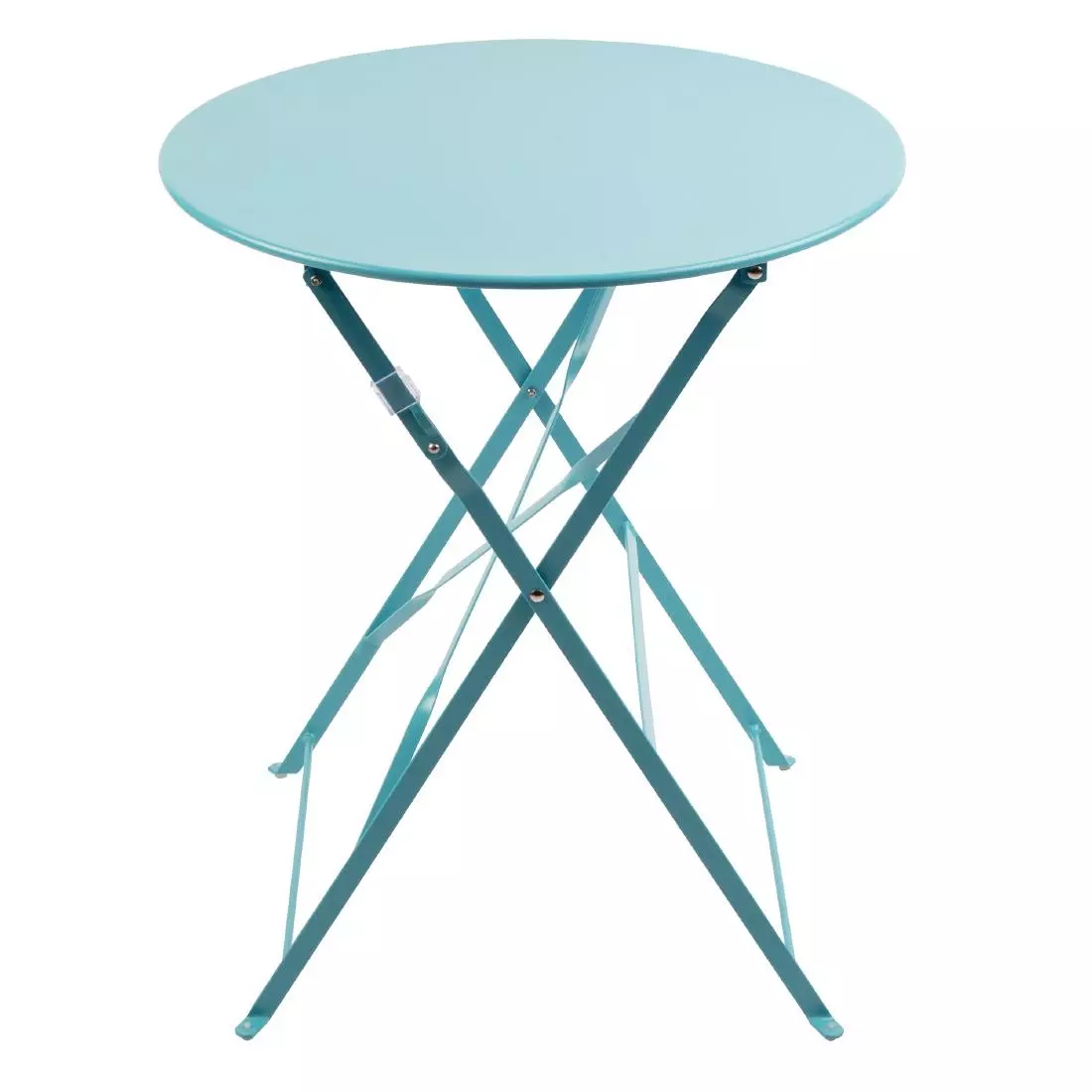 Een Bolero ronde stalen opklapbare tafel turquoise 59,5cm koop je bij ShopXPress