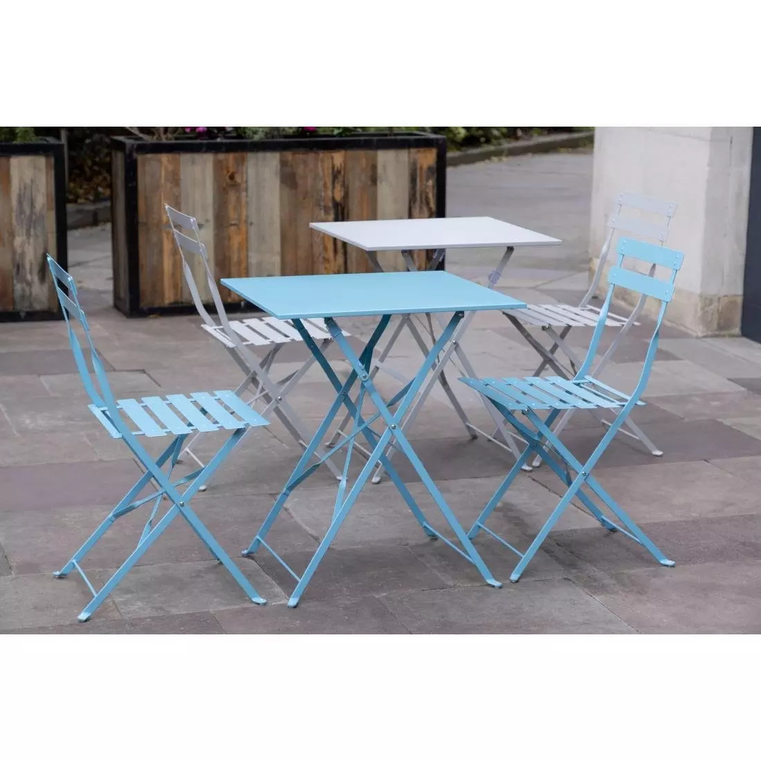 Een Bolero vierkante opklapbare stalen tafel grijs 60cm koop je bij ShopXPress