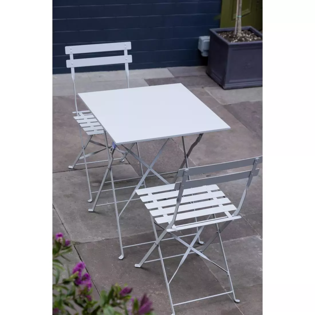 Een Bolero vierkante opklapbare stalen tafel grijs 60cm koop je bij ShopXPress