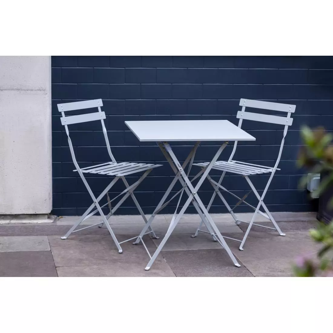 Een Bolero vierkante opklapbare stalen tafel grijs 60cm koop je bij ShopXPress