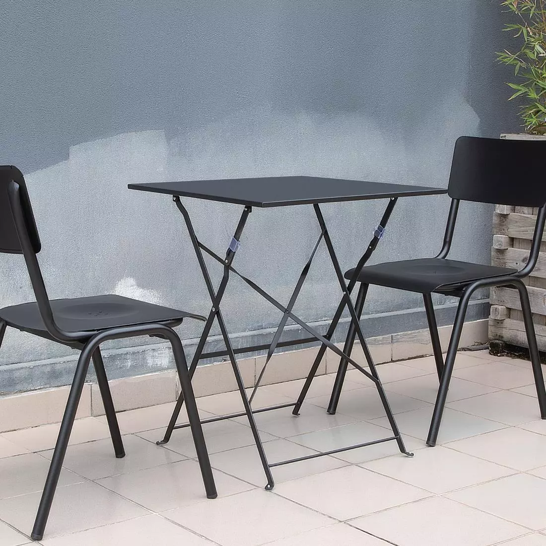 Een Bolero vierkante stalen klaptafel zwart 60cm koop je bij ShopXPress