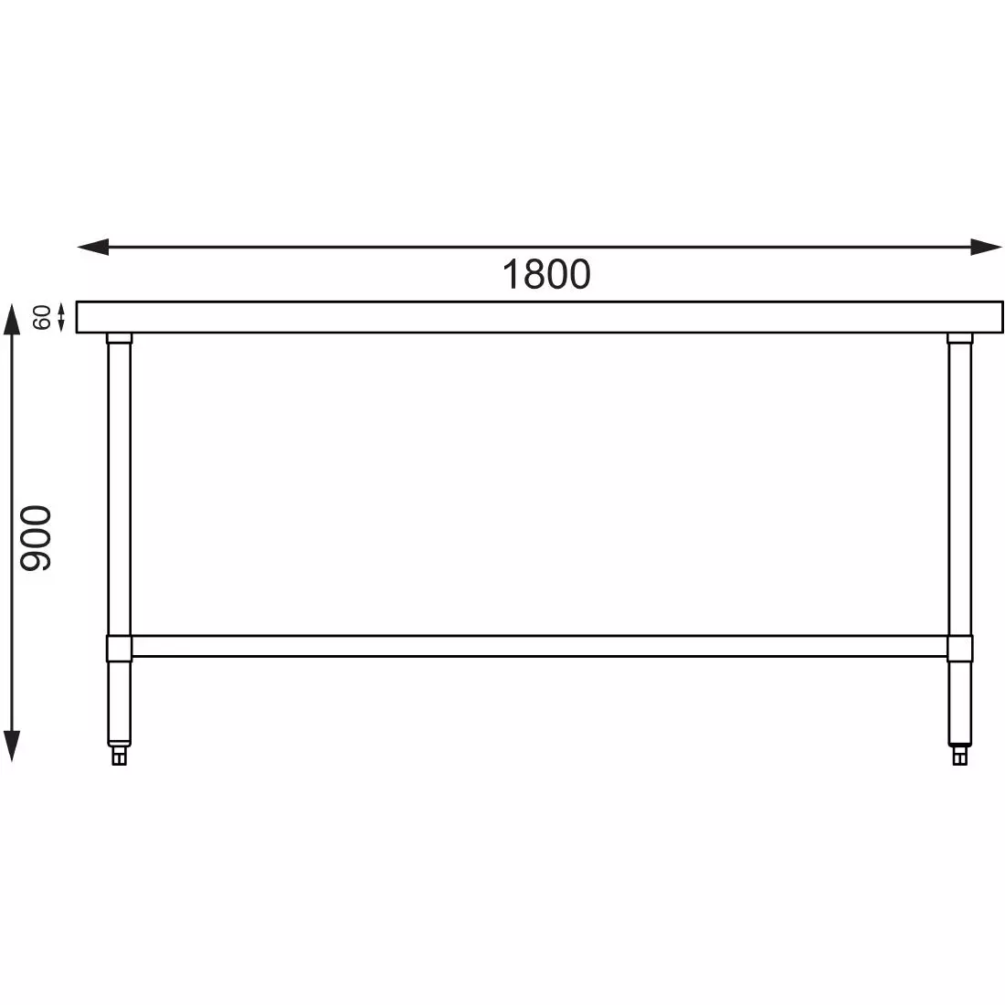 Een Vogue roestvrijstalen middentafel 1800mm koop je bij ShopXPress