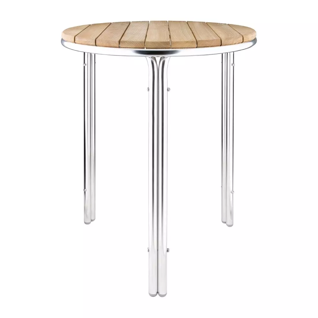 Een Bolero essen en aluminium tafel rond 60cm koop je bij ShopXPress