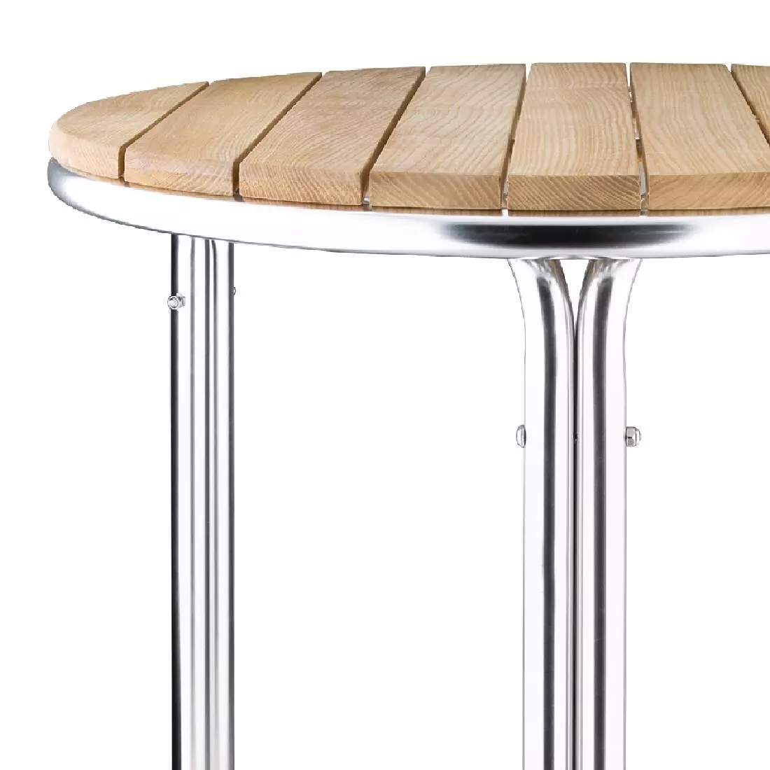 Een Bolero essen en aluminium tafel rond 60cm koop je bij ShopXPress