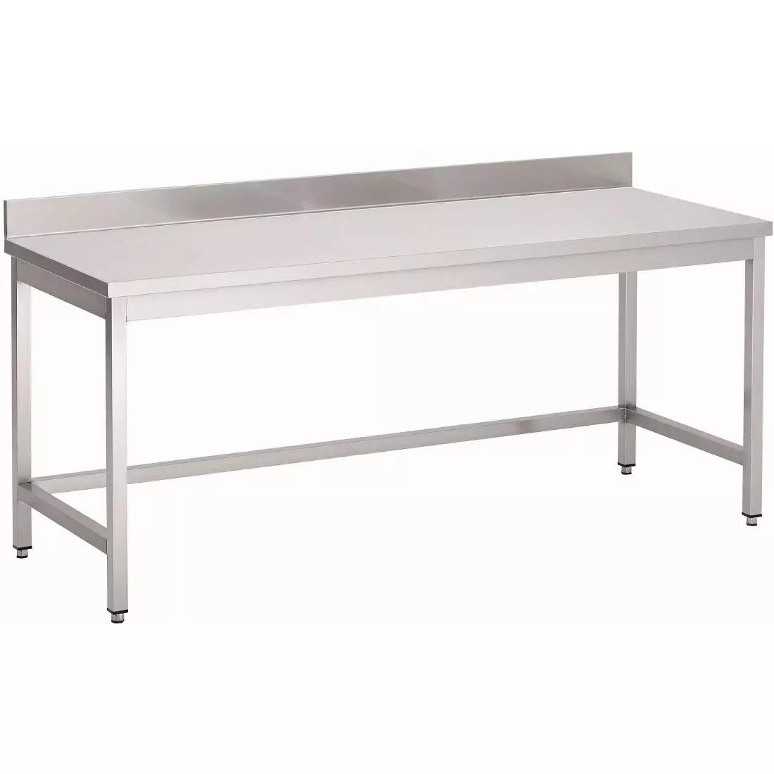 Een Gastro M RVS werktafel zonder onderblad met achteropstand 85x100x70cm koop je bij ShopXPress