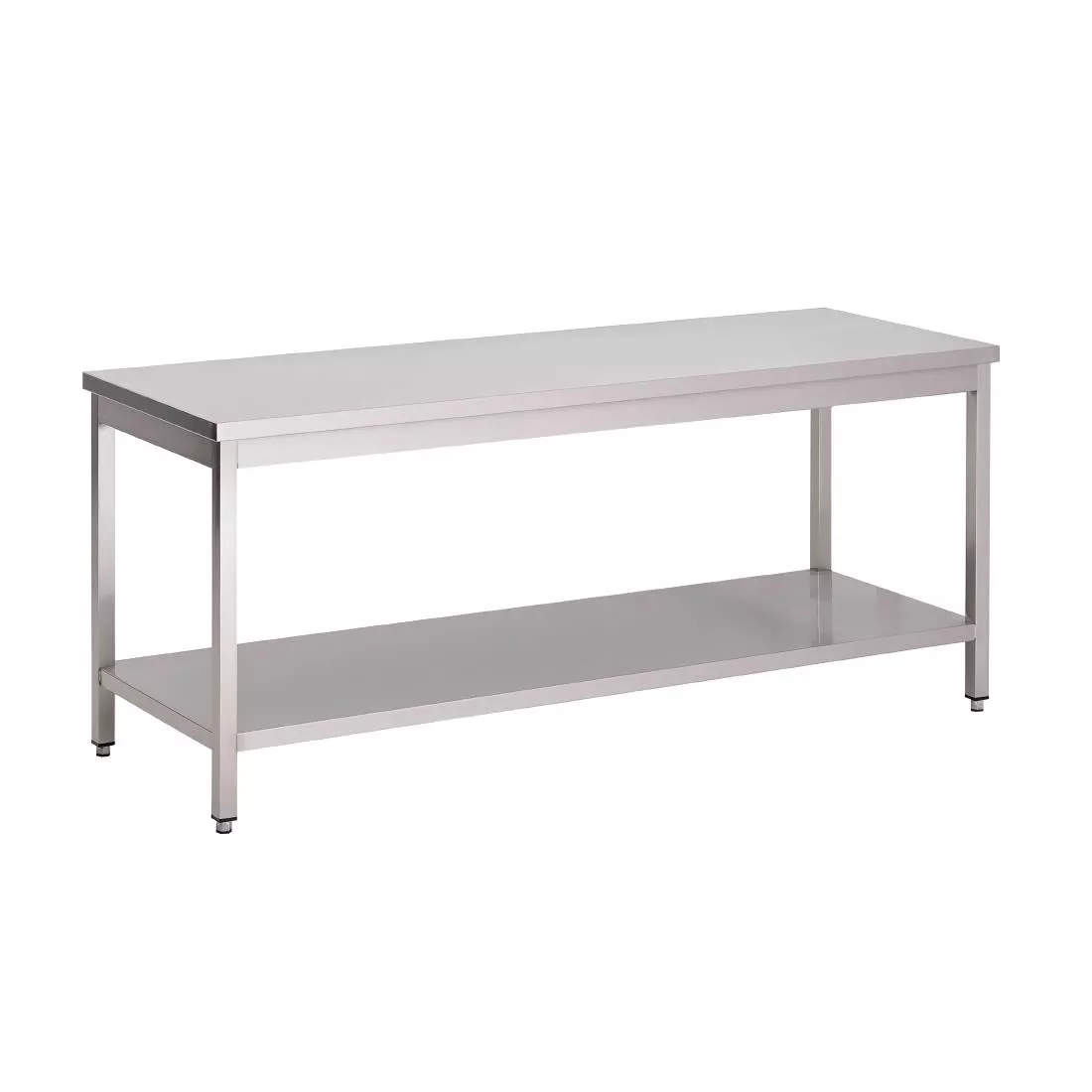 Een Gastro M RVS werktafel met onderblad 88x200x70cm koop je bij ShopXPress