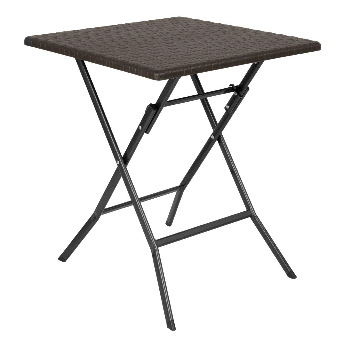 Een Bolero vierkante opvouwbare tafel bruin 620mm koop je bij ShopXPress