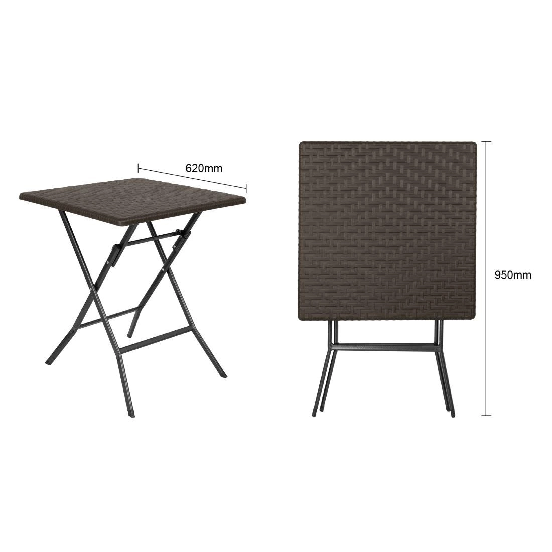 Een Bolero vierkante opvouwbare tafel bruin 620mm koop je bij ShopXPress