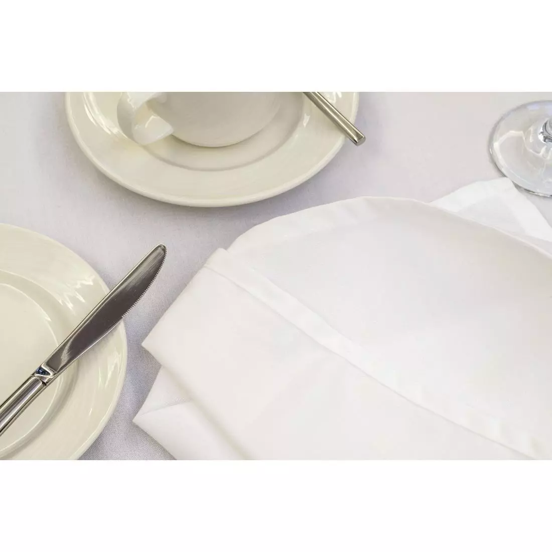 Een Mitre Essentials Occasions rond tafelkleed wit 230cm koop je bij ShopXPress