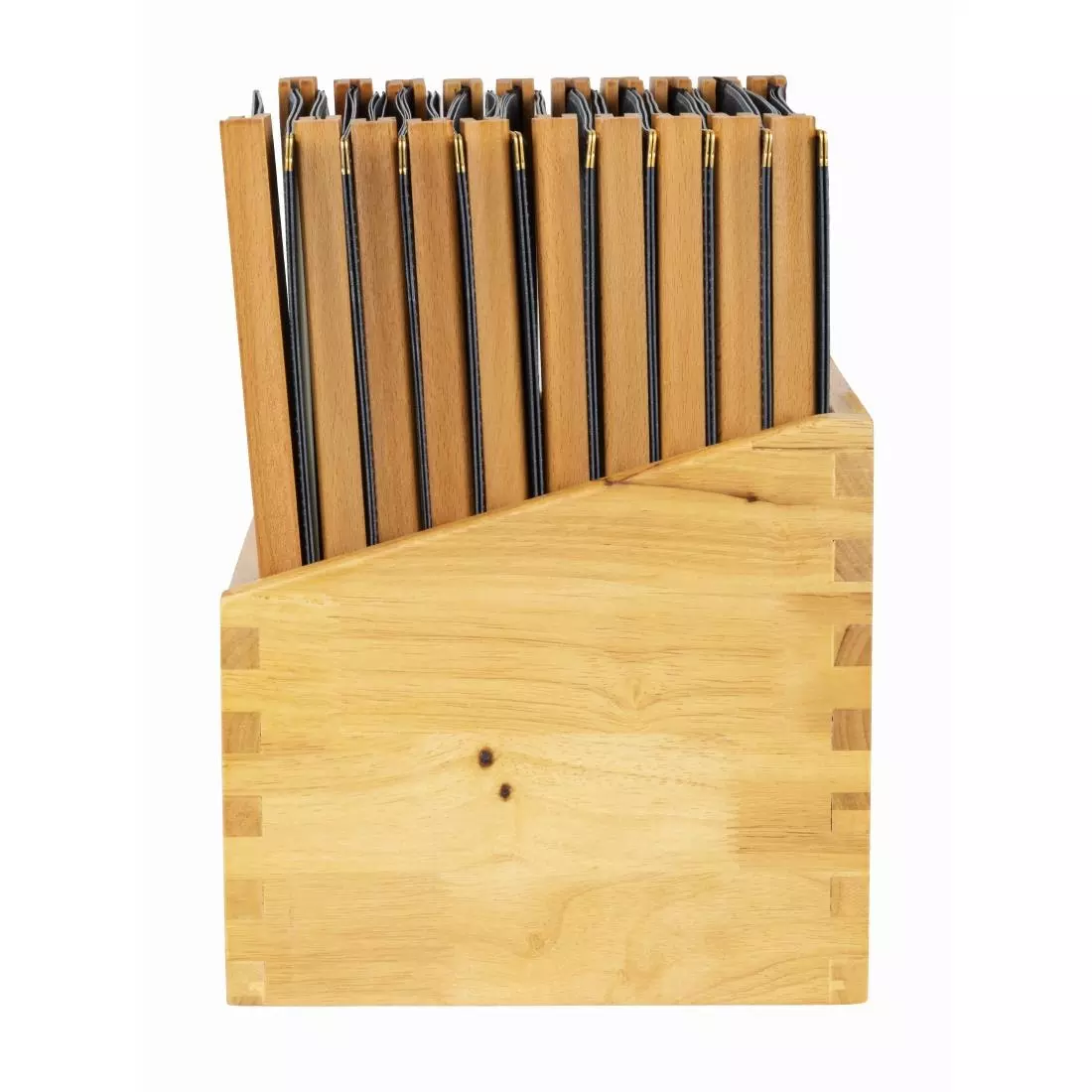 Een Securit menumappen set met houten box A4 zwart (20 stuks) koop je bij ShopXPress