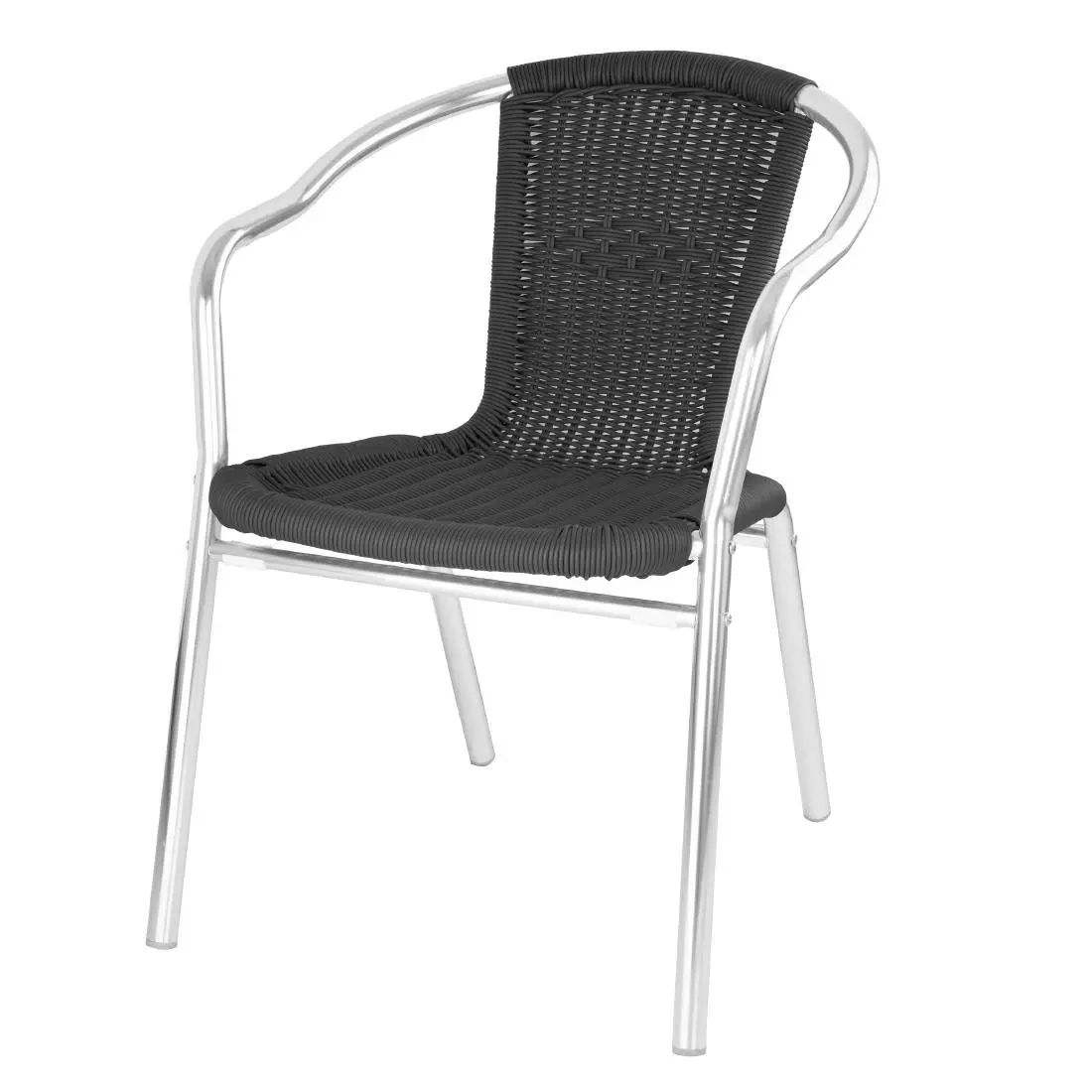 Een Bolero zwarte wickerstoelen met aluminium frame (set van 4) koop je bij ShopXPress