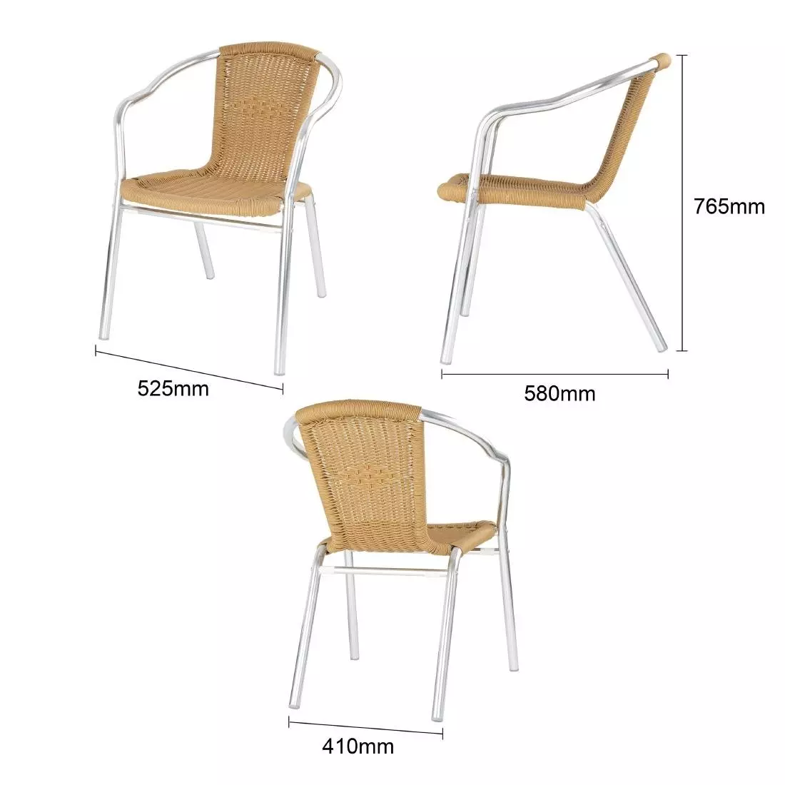 Een Bolero natuurlijke rotan stoelen met aluminium frame (set van 4) koop je bij ShopXPress