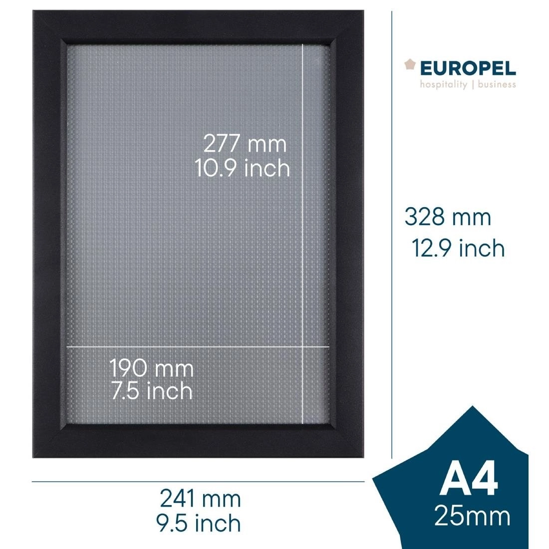 Een Europel klapframe a4 25mm mat zwart koop je bij ShopXPress