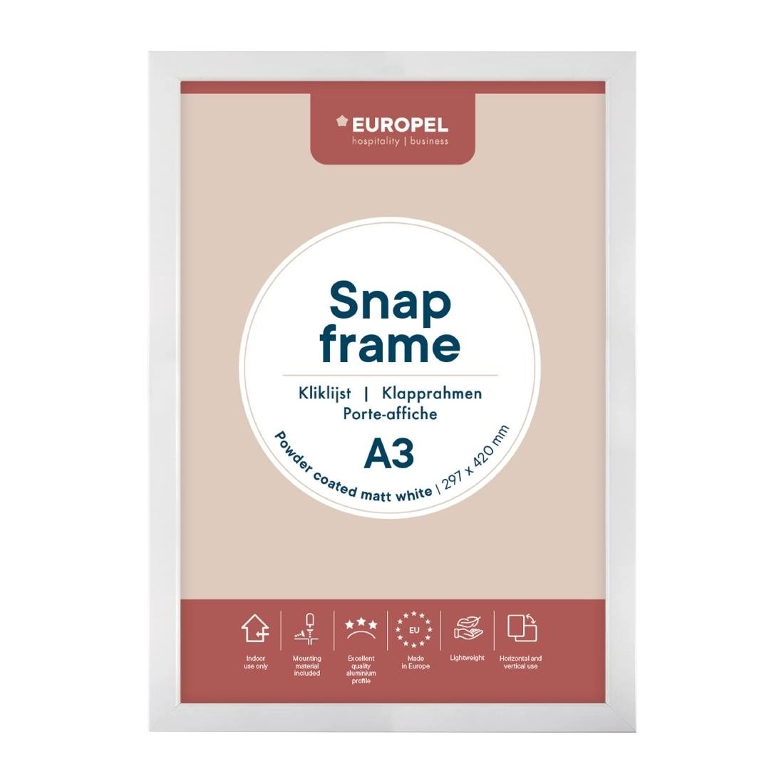 Een Europel snap frame a3 25mm mat wit koop je bij ShopXPress