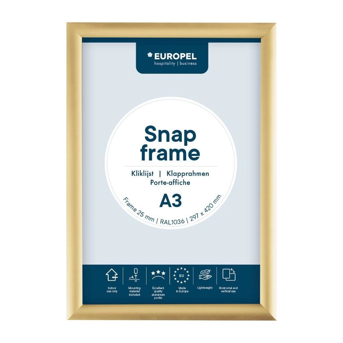 Een Europel klemframe a3 25mm goud koop je bij ShopXPress