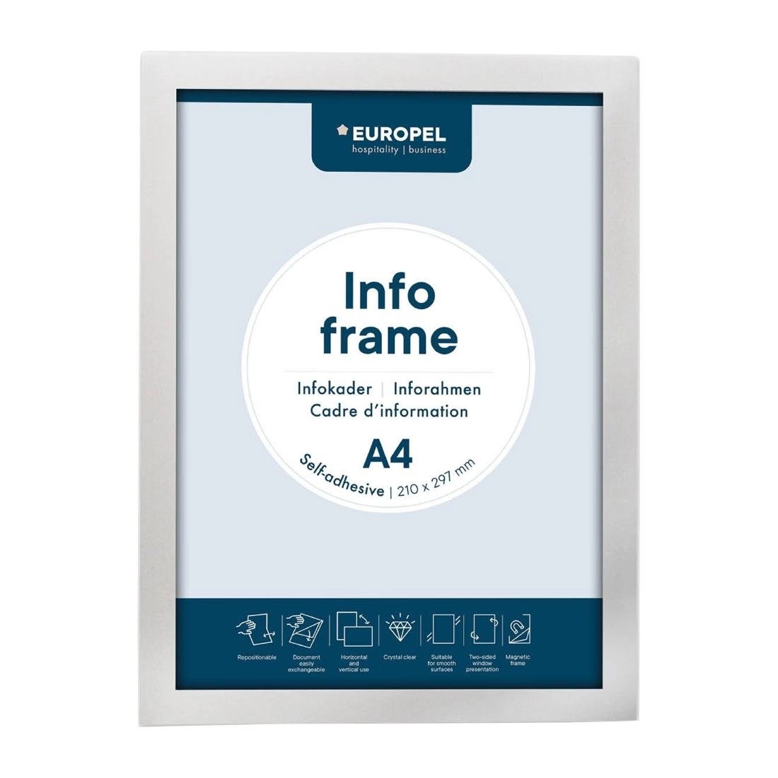 Een Europel info frame / zelfklevende set 2 stuks a4 zilver koop je bij ShopXPress