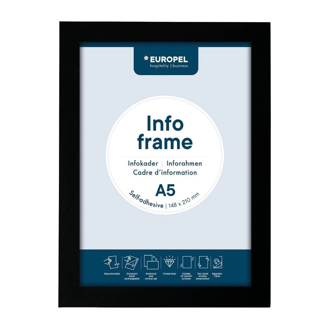 Een Europel info frame / zelfklevende set 2 stuks a5 zwart koop je bij ShopXPress