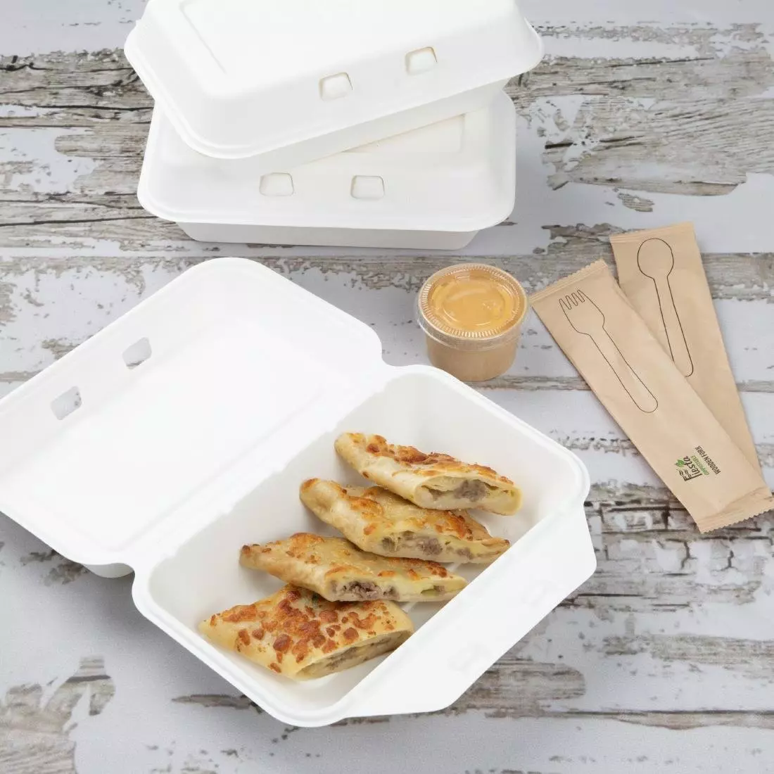 Een Fiesta composteerbare bagasse voedselcontainers 9x6" (pak van 200) koop je bij ShopXPress