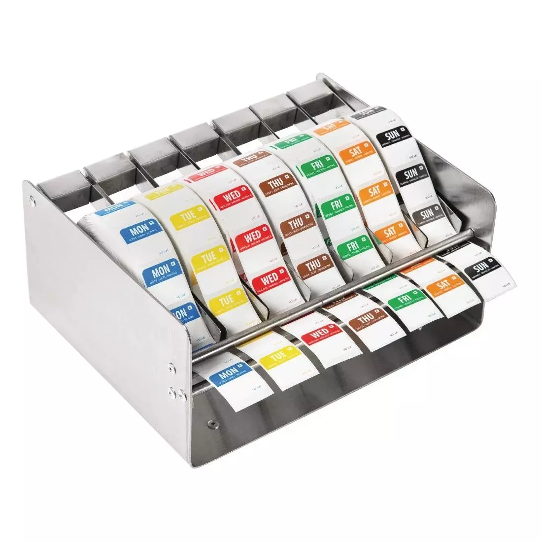 Een Vogue kleurcode RVS stickerdispenser + stickers koop je bij ShopXPress