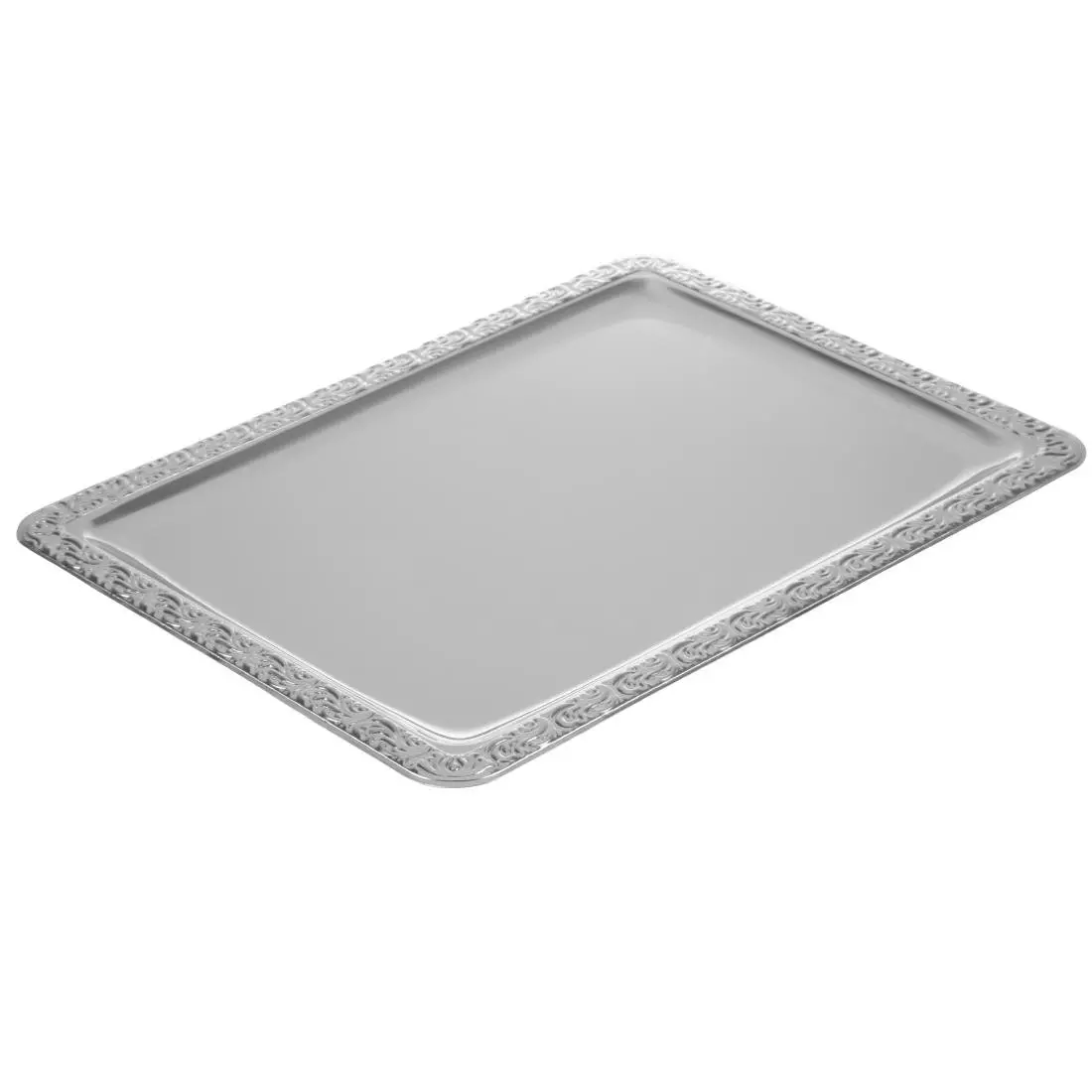 Een APS RVS serveerschaal met versierde rand 42x31cm koop je bij ShopXPress