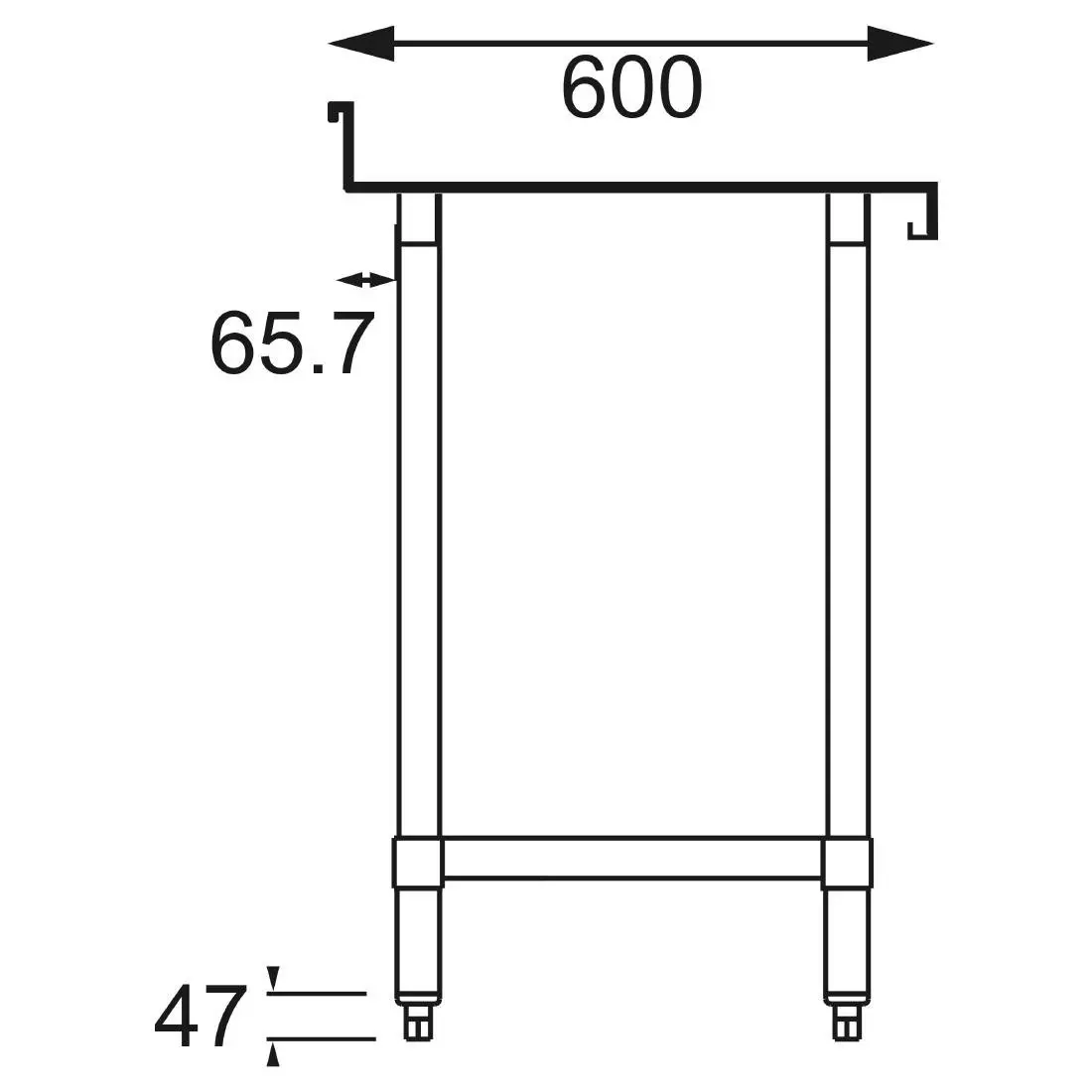 Een Vogue RVS werktafel met achteropstand 90x150x60cm koop je bij ShopXPress