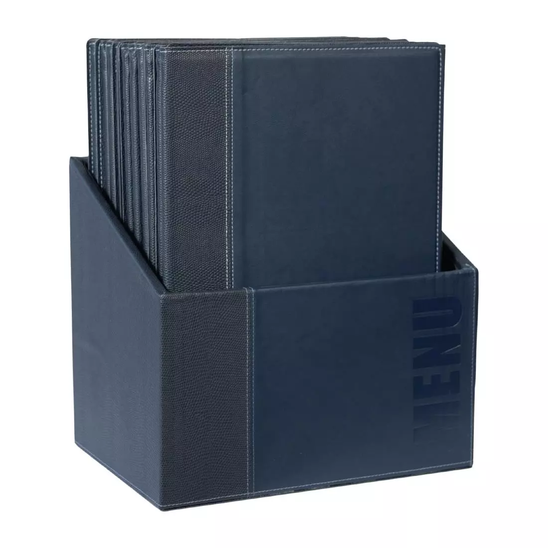 Een Securit contemporary menuhoezen en opbergdoos a4 blauw (20 stuks) koop je bij ShopXPress