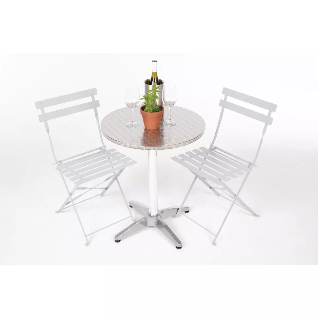 Een Bolero Bistro ronde RVS tafel 60cm grijs koop je bij ShopXPress