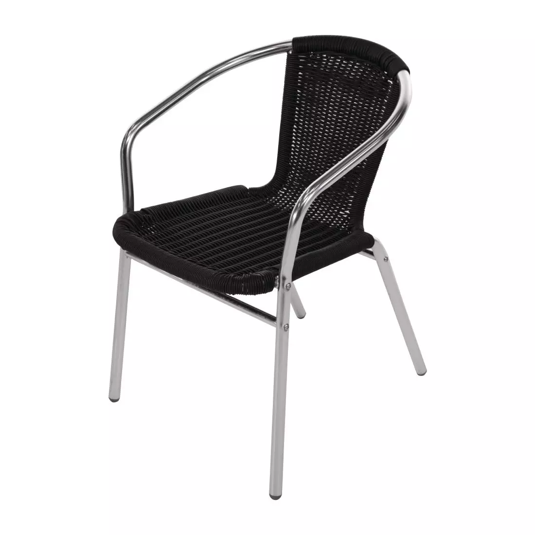 Een Bolero aluminium en polyrotan stoelen zwart (4 stuks) koop je bij ShopXPress