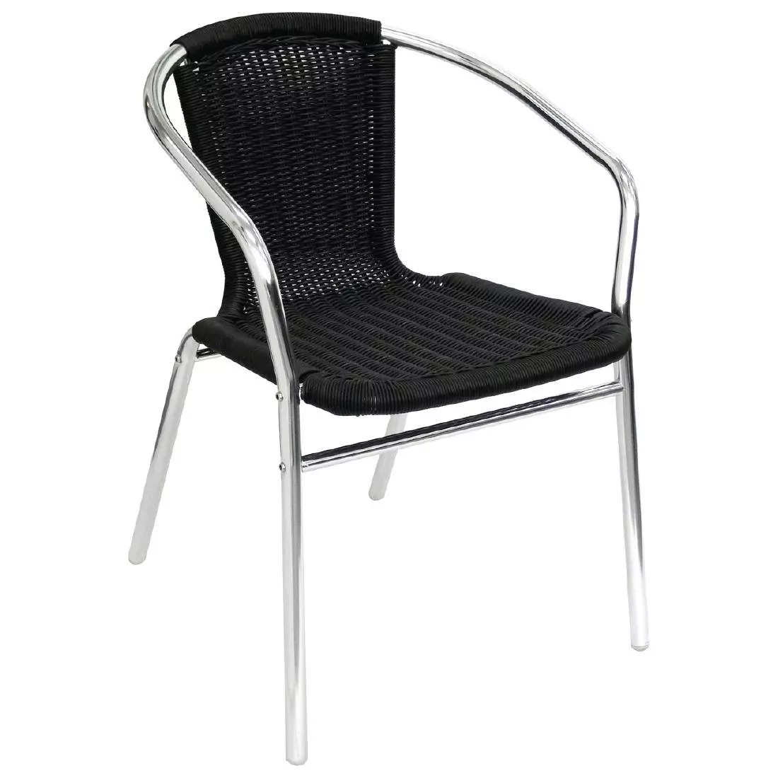 Een Bolero aluminium en polyrotan stoelen zwart (4 stuks) koop je bij ShopXPress