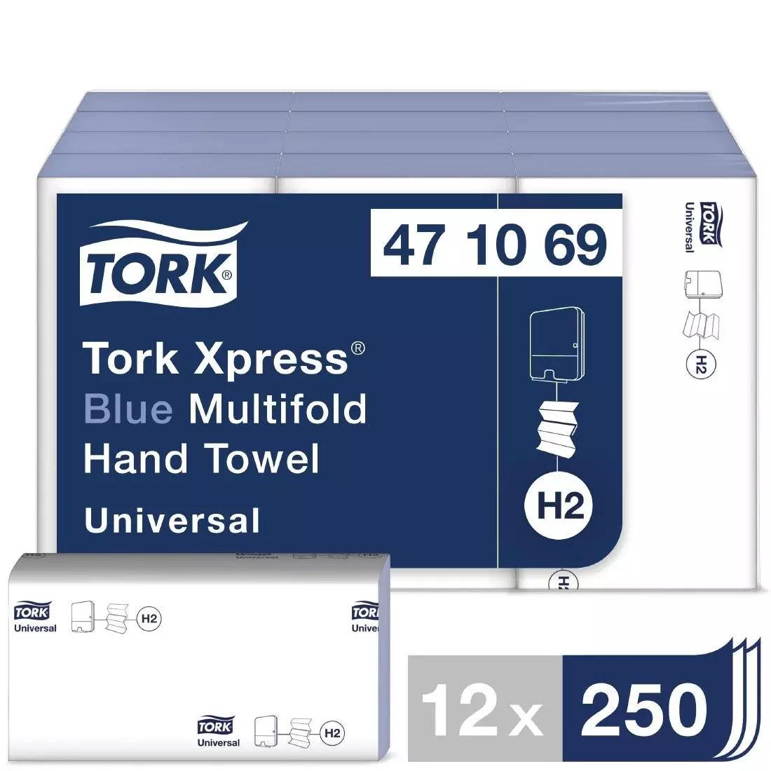 Een Tork Z-gevouwen handdoeken 1-laags blauw (12 stuks) koop je bij ShopXPress