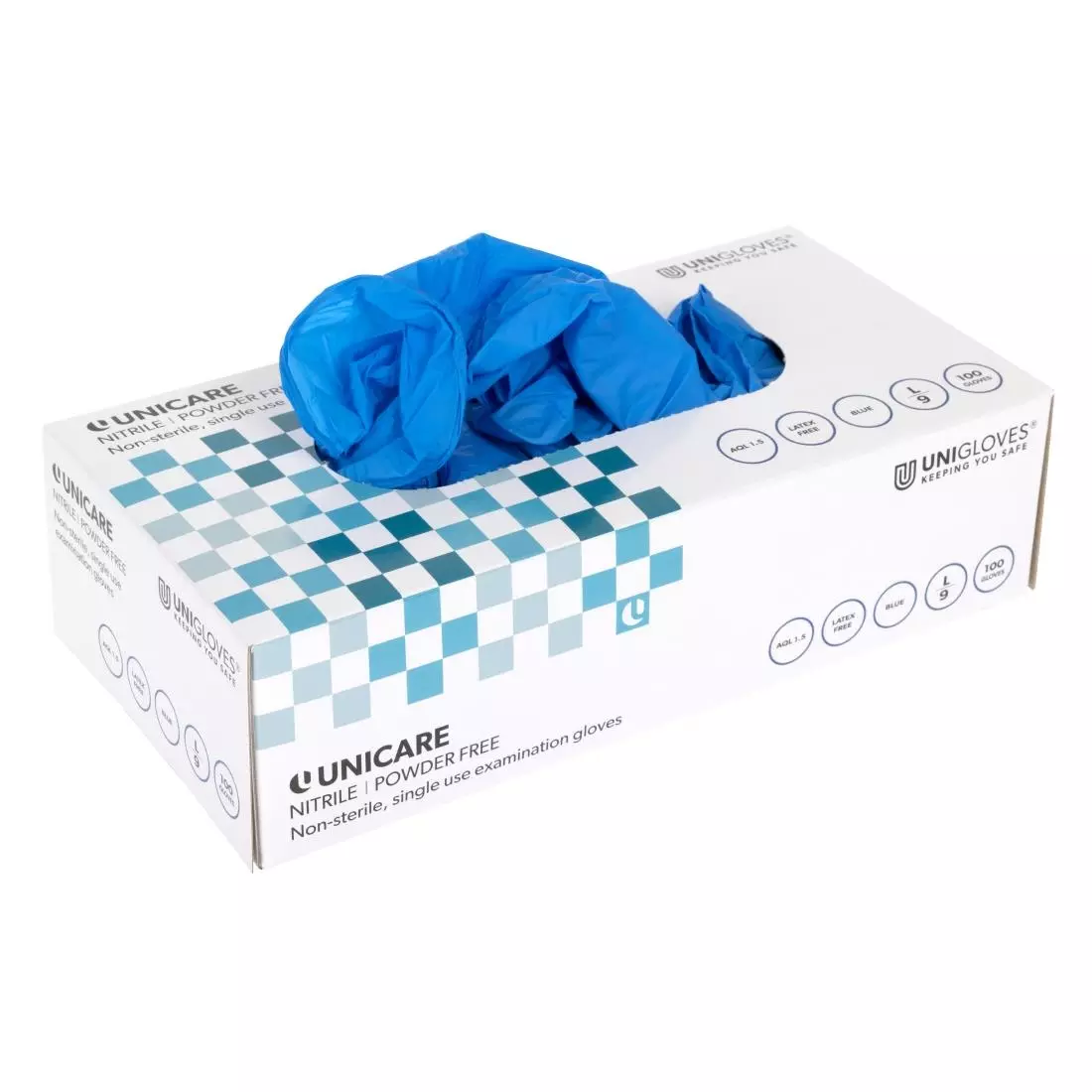 Een Nitril handschoenen blauw poedervrij L (100 stuks) koop je bij ShopXPress