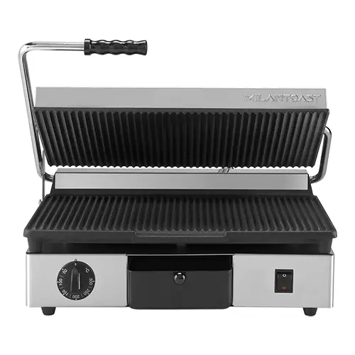 Een contactgrill |geribbeld-geribbeld| koop je bij ShopXPress