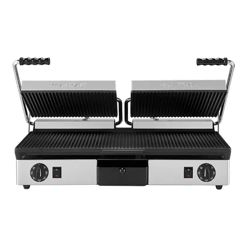 Een contactgrill |geribbeld-geribbeld| koop je bij ShopXPress