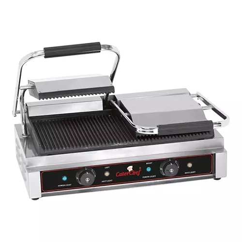 Een contactgrill |geribbeld-geribbeld| koop je bij ShopXPress