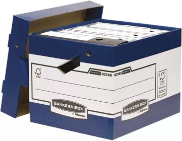 Een Bankers Box archiefdoos, formaat 33,3 x 29,2 x 40,4 cm, blauw koop je bij ShopXPress