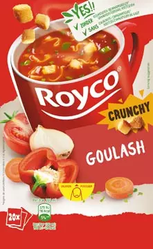 Een Royco Minute Soup goulash met rund, pak van 20 zakjes koop je bij ShopXPress