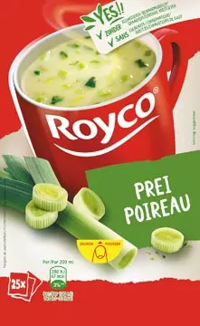 Een Royco Minute Soup classic prei, pak van 25 zakjes koop je bij ShopXPress