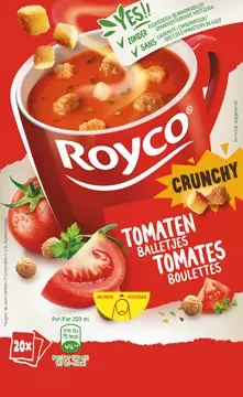 Een Royco Minute Soup tomaat met balletjes, pak van 20 zakjes koop je bij ShopXPress