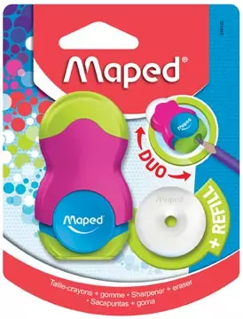 Een Maped potloodslijper + gom Loopy Soft Touch, blister met 1 stuk koop je bij ShopXPress
