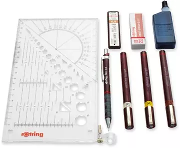 Een Rotring college set van 9 Isograph 0,25 mm/ 0,35 mm/ 0,5 mm koop je bij ShopXPress