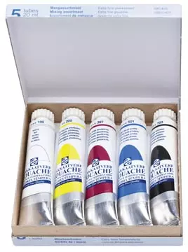 Een Talens plakkaatverf Extra Fijn tube van 20 ml, doos met 5 tubes in geassorteerde kleuren koop je bij ShopXPress