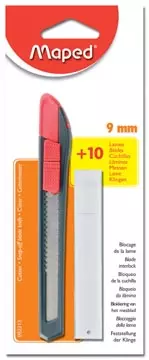 Een Maped cutter mes van 9 mm, geleverd met 10 extra mesjes koop je bij ShopXPress