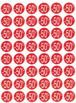 Een Agipa Kortinglabel -50%, rood, pak van 192 stuks, verwijderbaar koop je bij ShopXPress