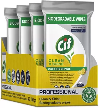 Een Cif vochtige schoonmaakdoekjes Clean & Shine, pak van 100 stuks koop je bij ShopXPress